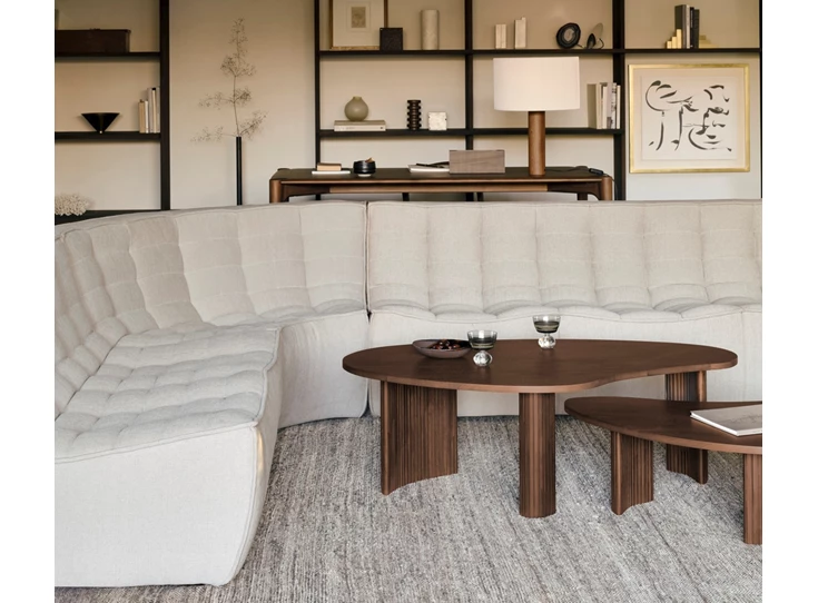 Salontafel Salontafel Teak Boomerang Brown Coffee Table 10091 Ethnicraft