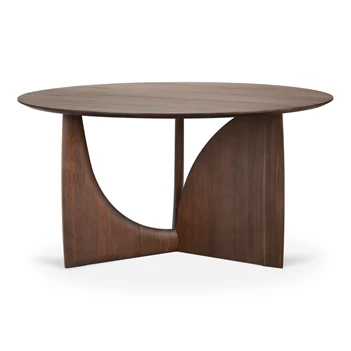 Eettafel Teak Geometric Brown Dining Table Round 10513 Ethnicraft