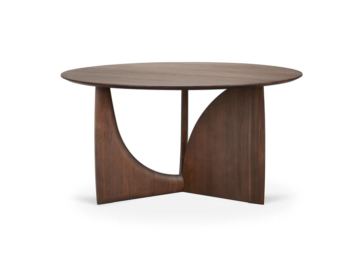 Eettafel Teak Geometric Brown Dining Table Round 10513 Ethnicraft