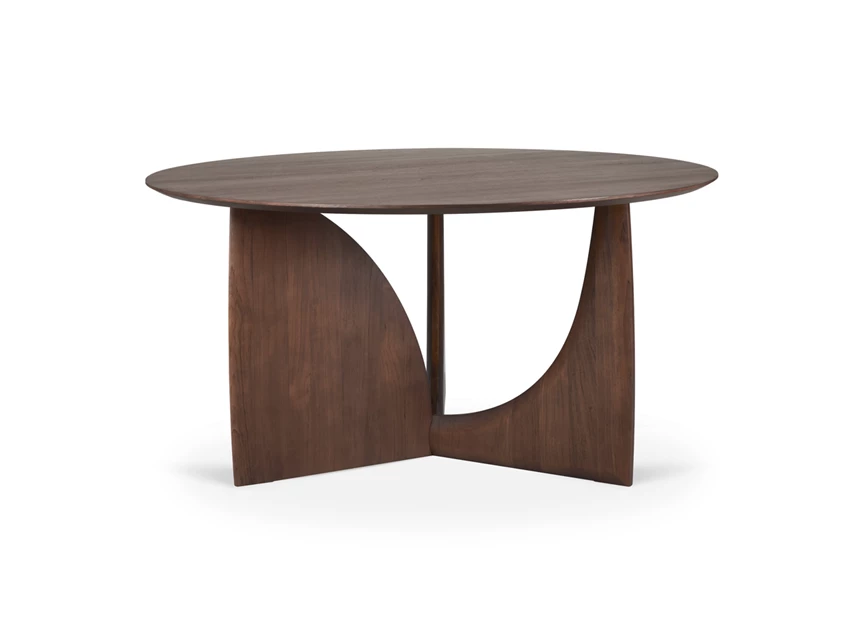 Gedraaid Eettafel Teak Geometric Brown Dining Table Round 10513 Ethnicraft