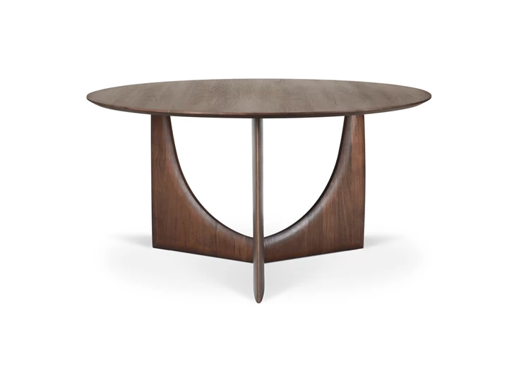 Front Eettafel Teak Geometric Brown Dining Table Round 10513 Ethnicraft