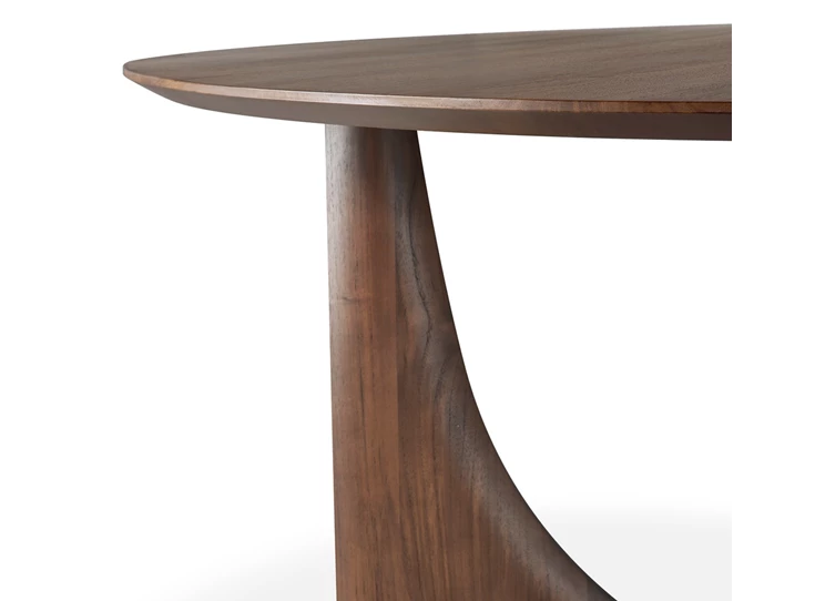 Bladrand Eettafel Teak Geometric Brown Dining Table Round 10513 Ethnicraft