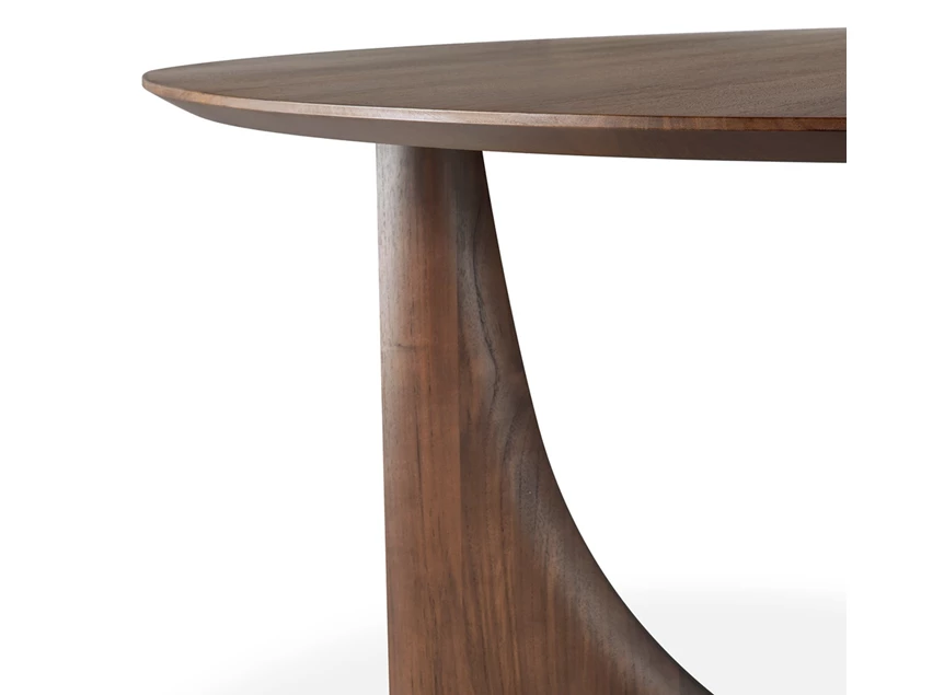 Bladrand Eettafel Teak Geometric Brown Dining Table Round 10513 Ethnicraft