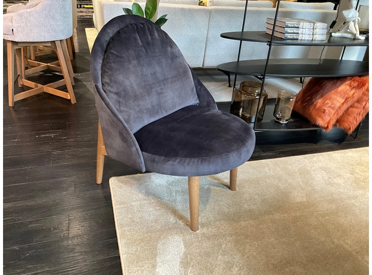 Bijzetzetel Toya stof LSA 1604 Vintage Velvet Raven Black Passe Partout