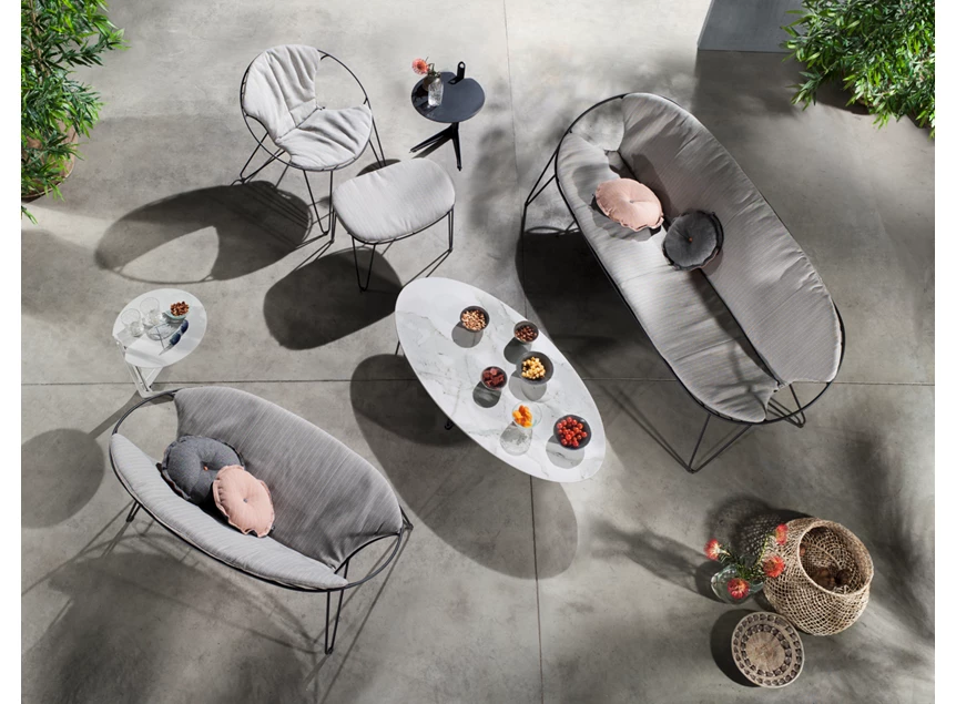 Bovenkant Tuinmeubelen Sofa Wire 3 seater frame zwart Joli