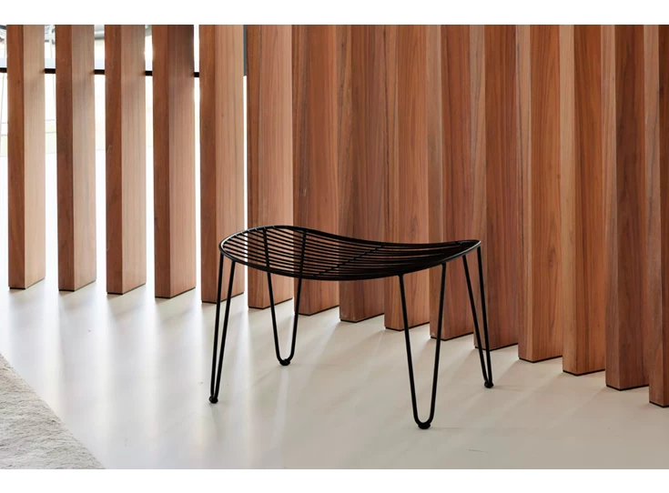 Achtergrond Tabouret Wire voetenbank metaal zwart Joli