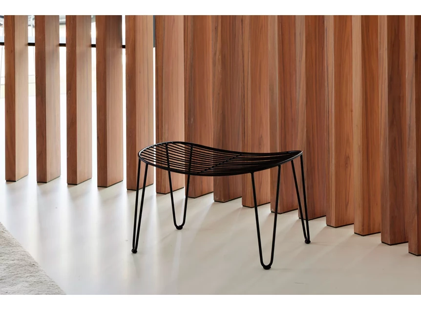 Achtergrond Tabouret Wire voetenbank metaal zwart Joli