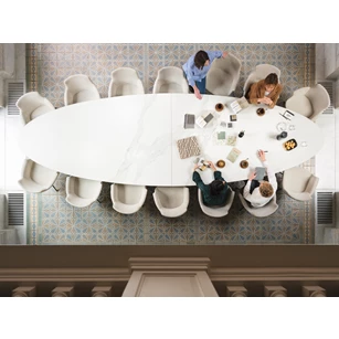 Eettafel Wire Majestic Table keramiek calacatta Joli