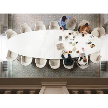 Eettafel Wire Majestic Table keramiek calacatta Joli