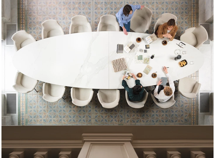 Eettafel Wire Majestic Table keramiek calacatta Joli