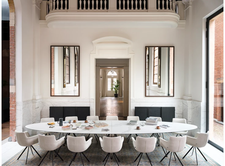 Front Eettafel Wire Majestic Table keramiek calacatta Joli