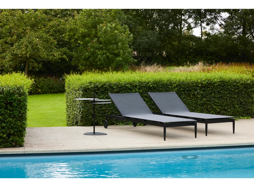 Sfeerfoto Lounger outdoor tuinset ligzetel Marguerite zwart Joli