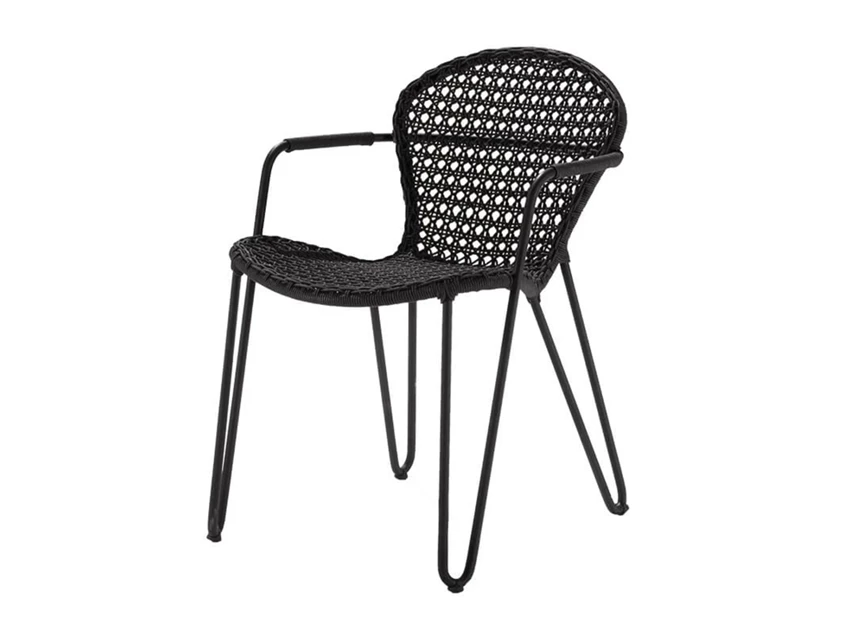 Armstoel Fizz tuinstoel zwart Joli