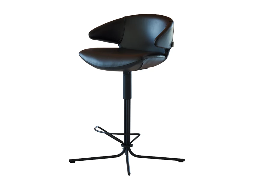 Barstoel Morisot Barstool Spider Base Low auto-return leder zwart Joli