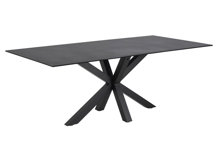 20147 heaven eettafel 200x100cm actona zwart fairbanks keramiek schuin aanzicht