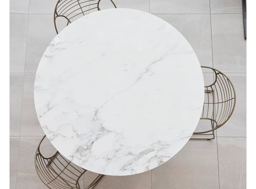 Bovenkant Bartafel Central Round High keramiek Bianco d'Oro Joli