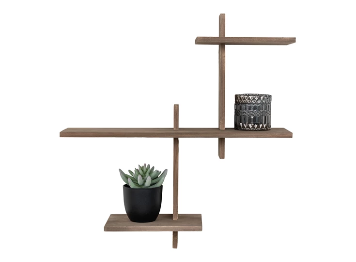 hangrek Wall shelf, pinewood 53x15x56 cm- met deco