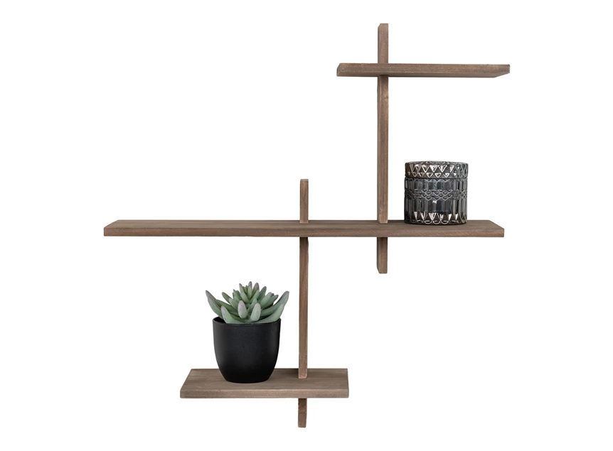 hangrek Wall shelf, pinewood 53x15x56 cm- met deco