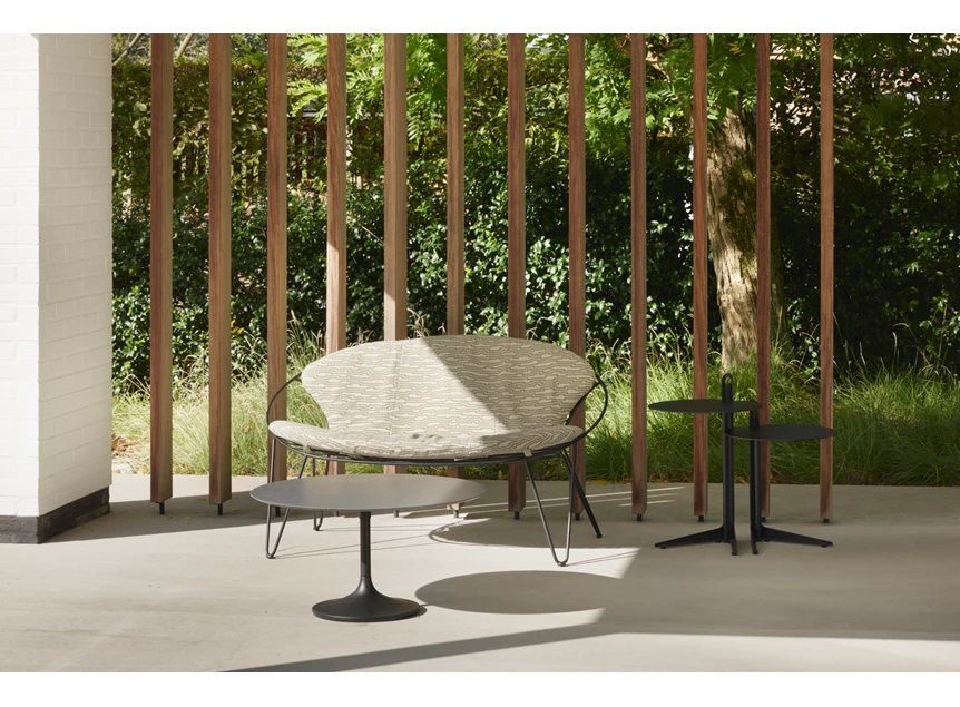 Outdoor Salontafel Central set round keramiek Black Iron Joli