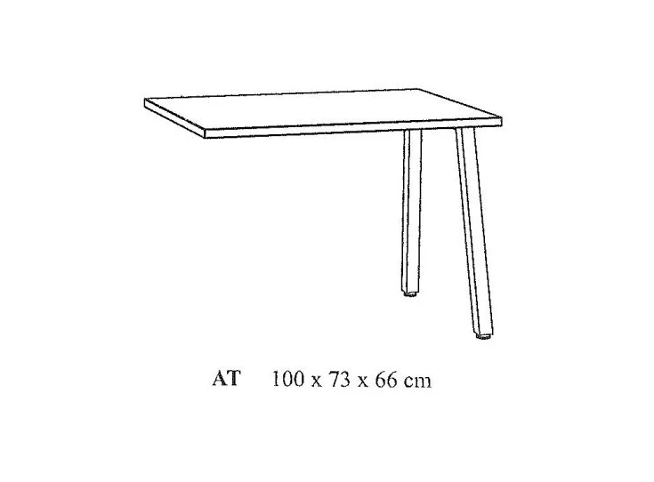 Neyt AT Aanbouwtafel Pronto Sherman grijs Tekening