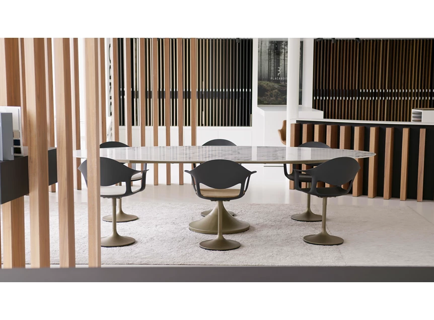 Tafel Central Elyps Big keramiek Bianco d'Oro Joli