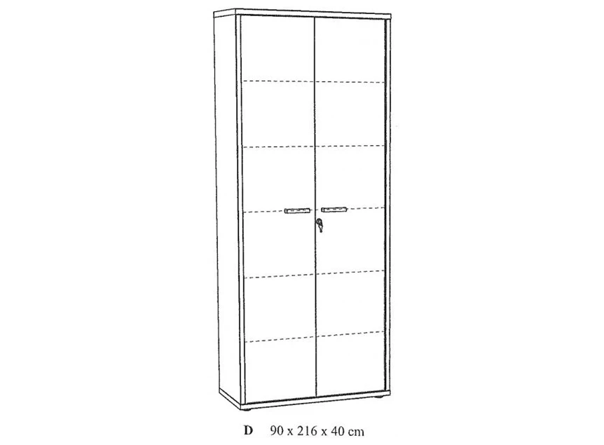 Neyt Bureaukast D Dossierkast hoog Pronto 2 deuren Sherman grijs Tekening