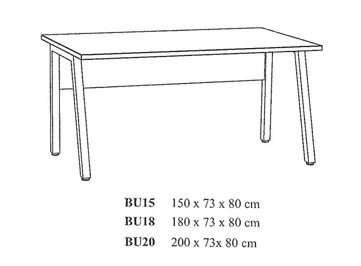 Neyt BU20 Bureautafel Pronto 200cm Sherman grijs Tekening