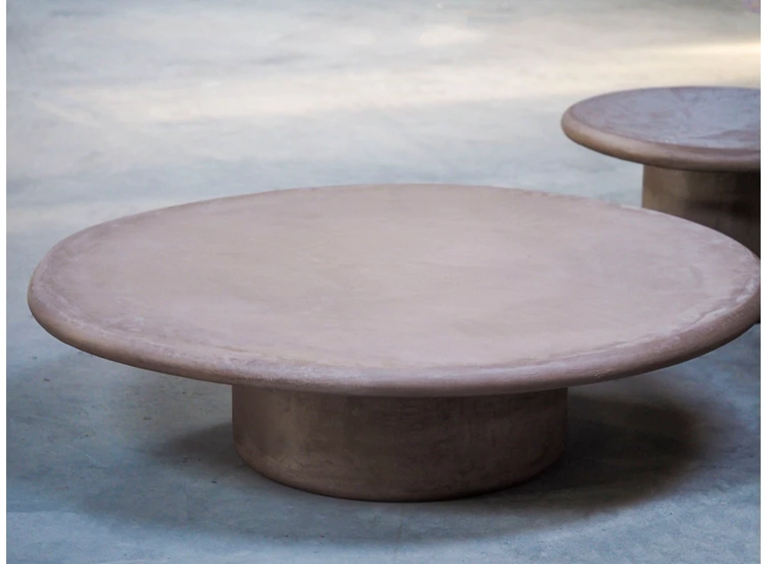 Salontafel Usoo Round Large Mortex Earth Muundo PR-Living