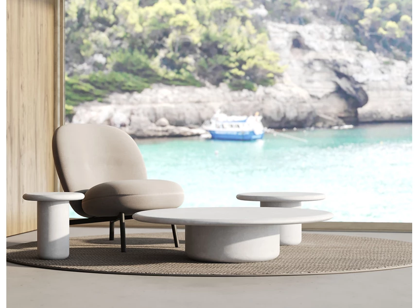 Sfeerfoto Salontafel Usoo Round Medium Mortex Salt Muundo PR-Living