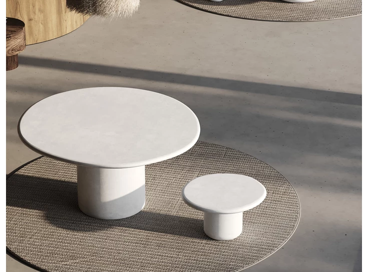 Bovenkant Salontafel Usoo Round Medium Mortex Salt Muundo PR-Living