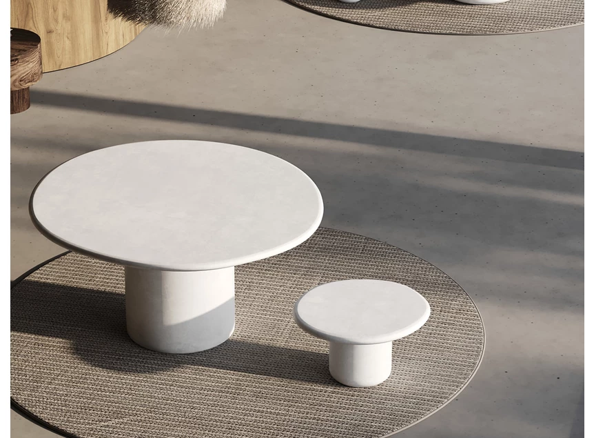 Bovenkant Salontafel Usoo Round Medium Mortex Salt Muundo PR-Living