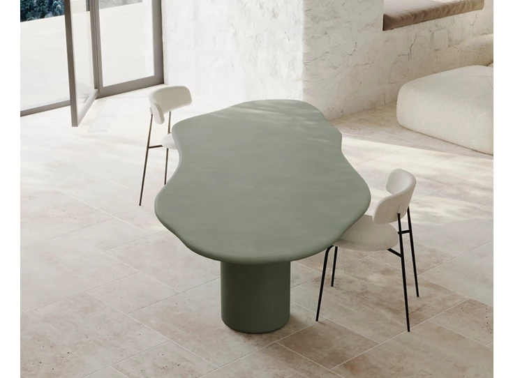 Bovenkant Sfeerfoto Tafel Laini organisch mortex olive Muundo by PR Living