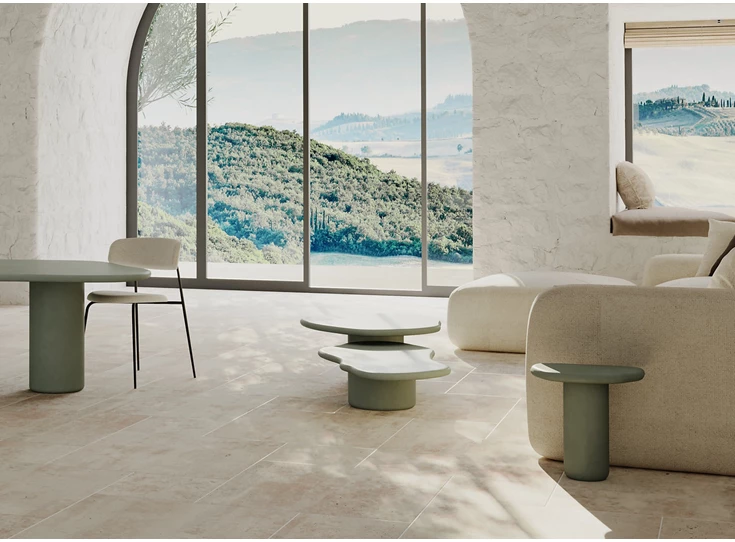 Zijkant Salontafel Laini medium Mortex Olive Muundo PR-Living