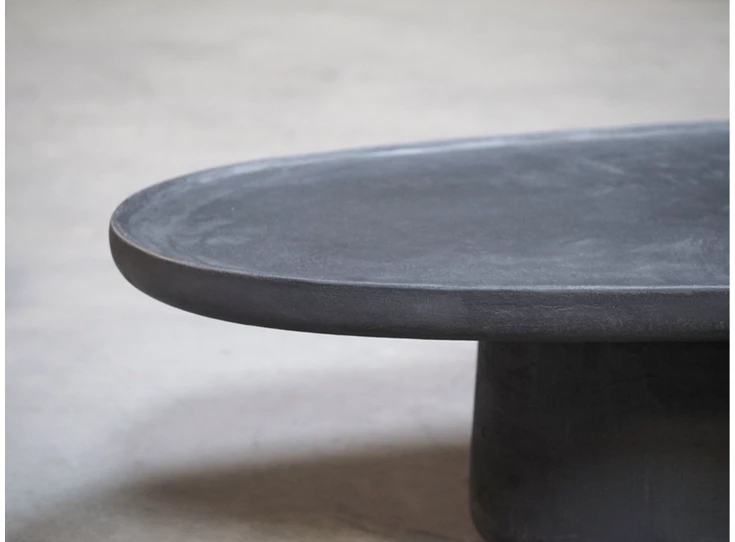 Zijkant Salontafel Maana Oval Mortex Charcoal Muundo PR-Living