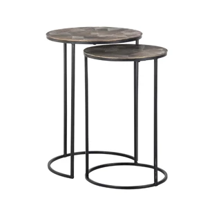 Bijzettafel set van 2 Tulum brushed gold 825193 Richmond Interiors