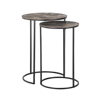 Bijzettafel set van 2 Tulum brushed gold 825193 Richmond Interiors