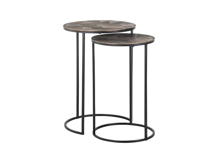 Bijzettafel set van 2 Tulum brushed gold 825193 Richmond Interiors