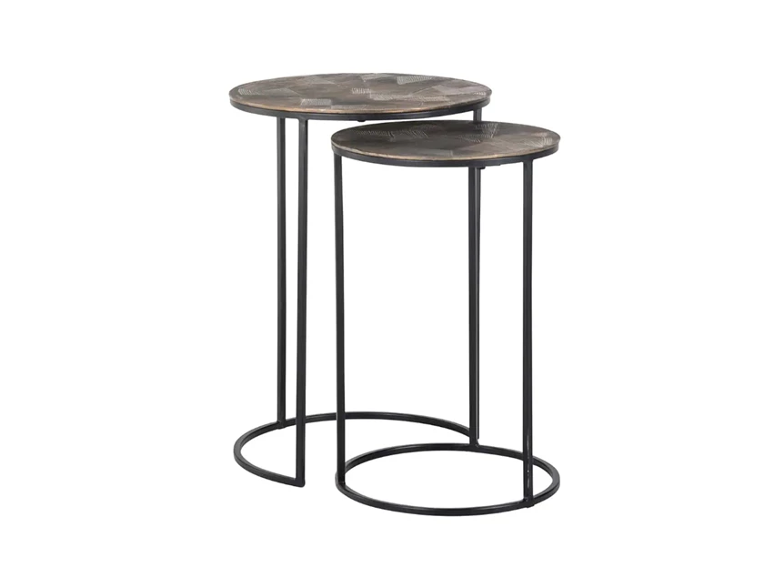 Bijzettafel set van 2 Tulum brushed gold 825193 Richmond Interiors