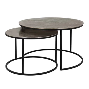 Salontafelset Asher rond champagne gold 825026 Richmond Interiors