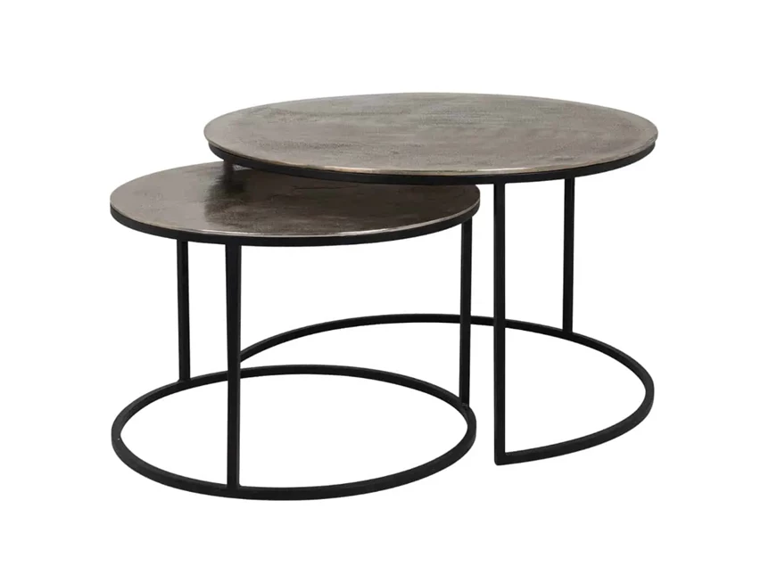 Salontafelset Asher rond champagne gold 825026 Richmond Interiors