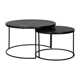 Salontafelset Bolder rond aluminium black 825073 Richmond Interiors