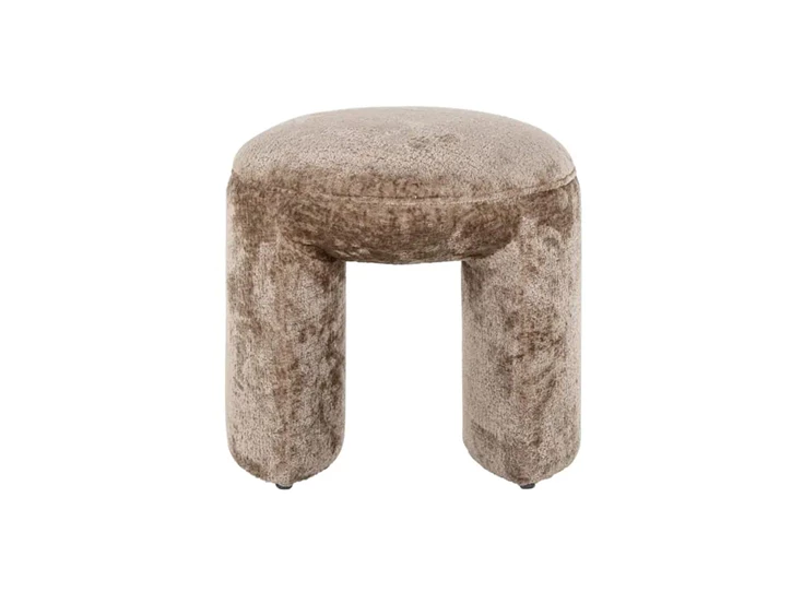 Front Poef Fargo Chenille Taupe S4548 Richmond Interiors