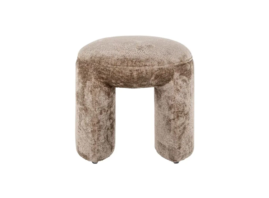 Front Poef Fargo Chenille Taupe S4548 Richmond Interiors