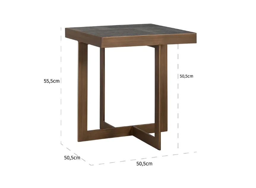 Afmetingen Bijzettafel Cambon dark coffee 7805 Richmond Interiors