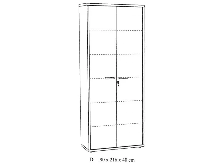 Neyt Bureaukast D Dossierkast hoog Pronto 2 deuren Wit Tekening