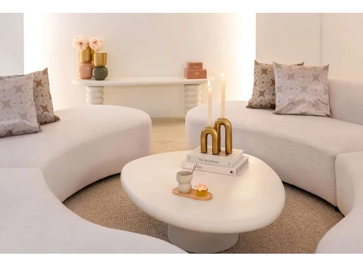 Detail Kiezelvormige Salontafel Bloomstone mortex 7655 Richmond Interiors