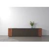 Sfeerfoto Lage dressoir Capri Riva 1050 matte lak zwart noten hout Coesel
