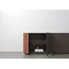 Open Lage dressoir Capri Riva 1050 matte lak zwart noten hout Coesel