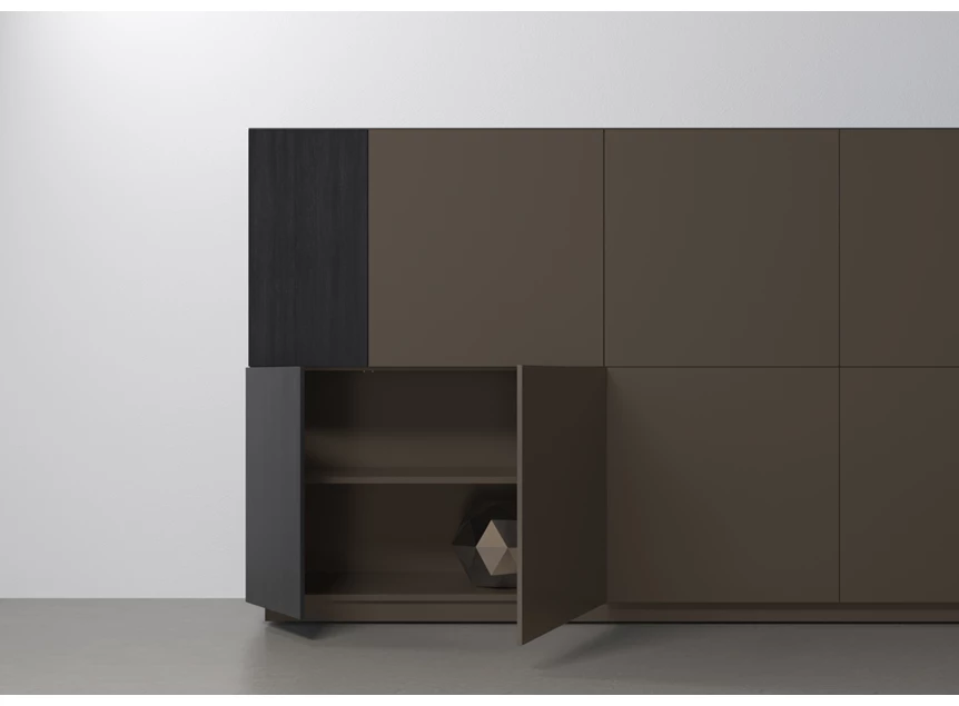 Open Barkast Capri Riva 966 matte lak carbon eik zwart hout Coesel