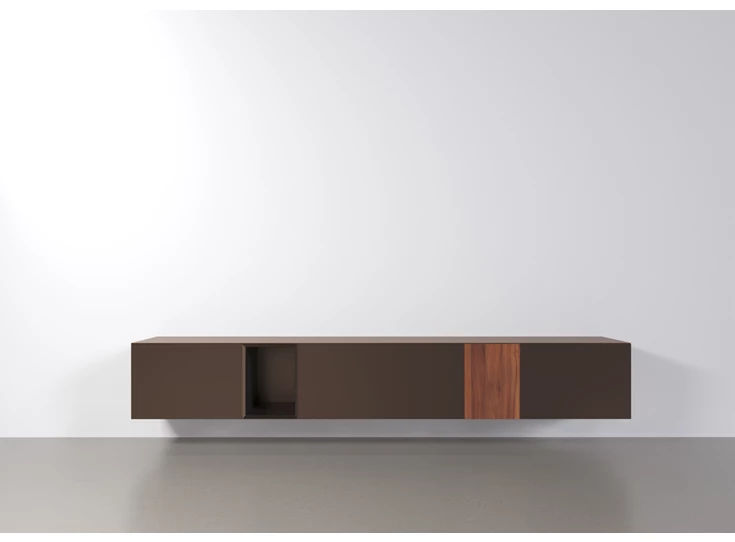 Tv-kast Capri Riva 956 matte lak dark taupe noten hout Coesel